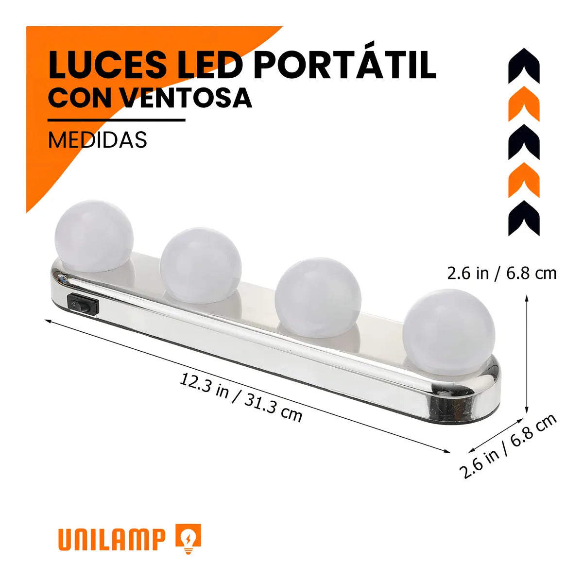 4 Luces con Ventosa