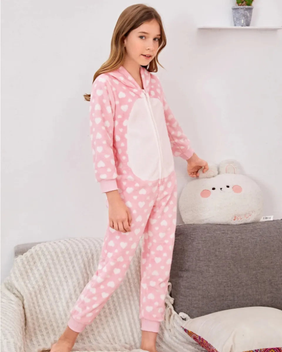 Pijama Infantil Rosa - Corazones