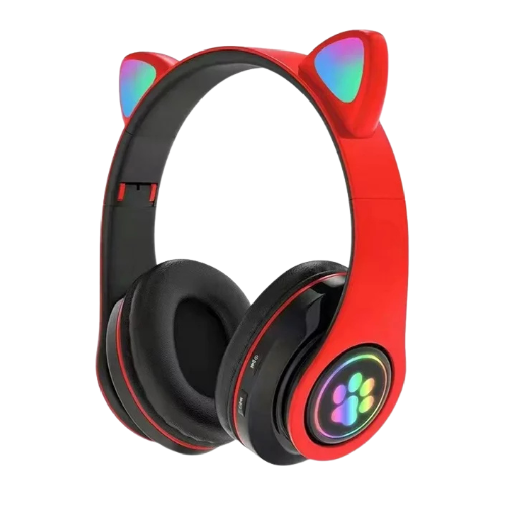 Auriculares Bluetooth Infantil - Gatos Rojo