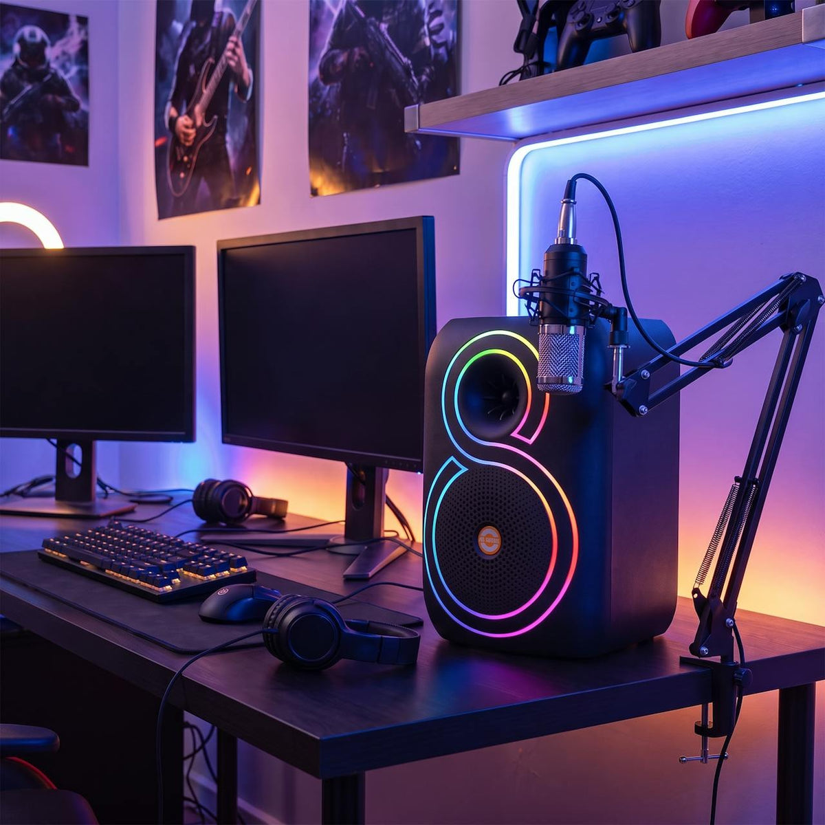 Parlante 8 pulgadas LED RGB MS-2044