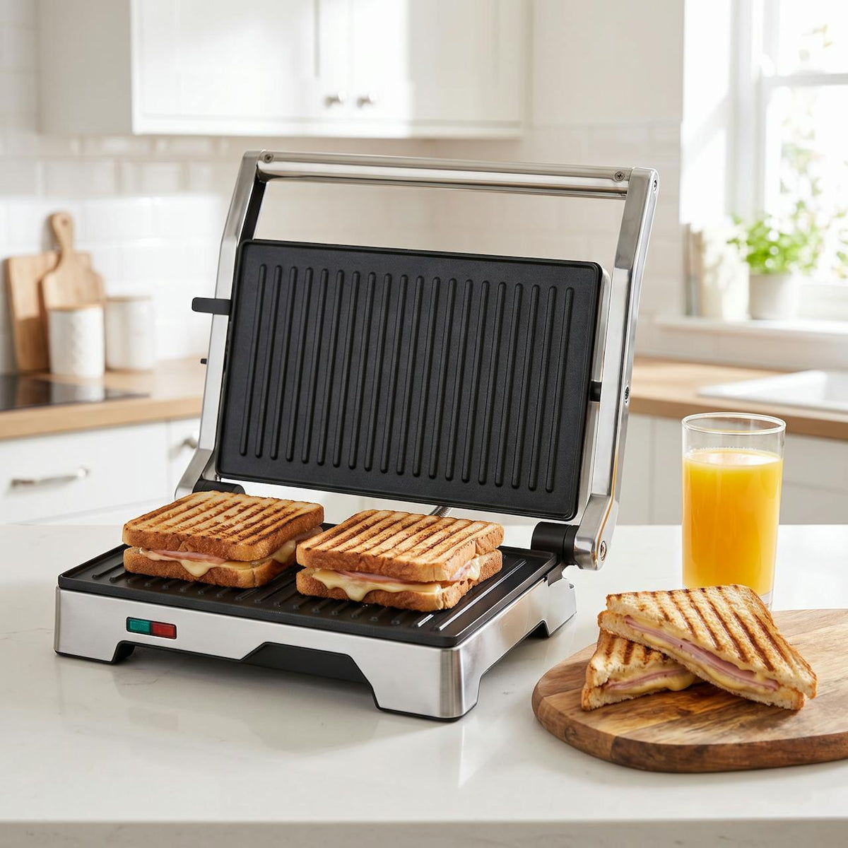 Sandwichera grill de acero inoxidable