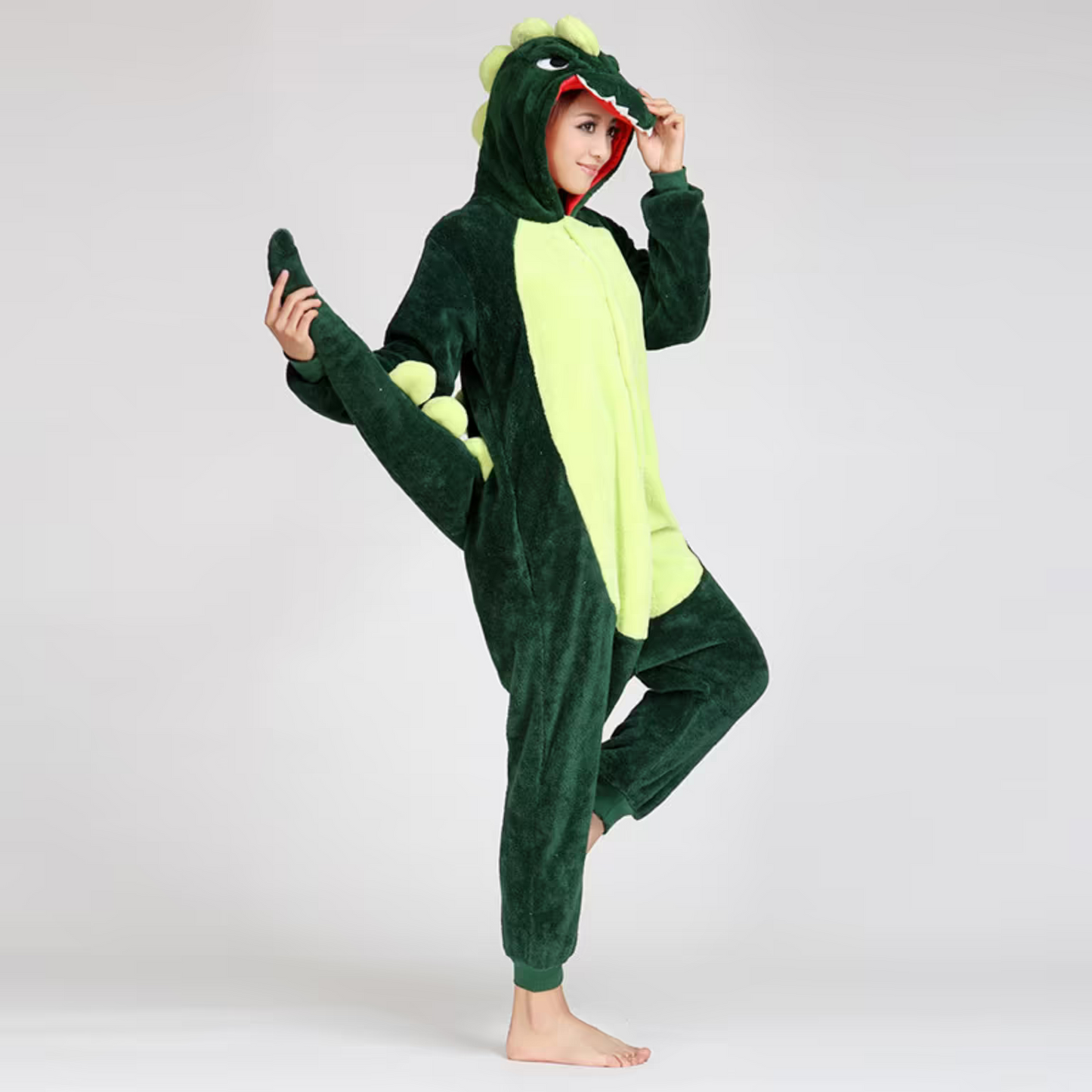 Pijama Dinosaurio + Pantuflas de Garritas