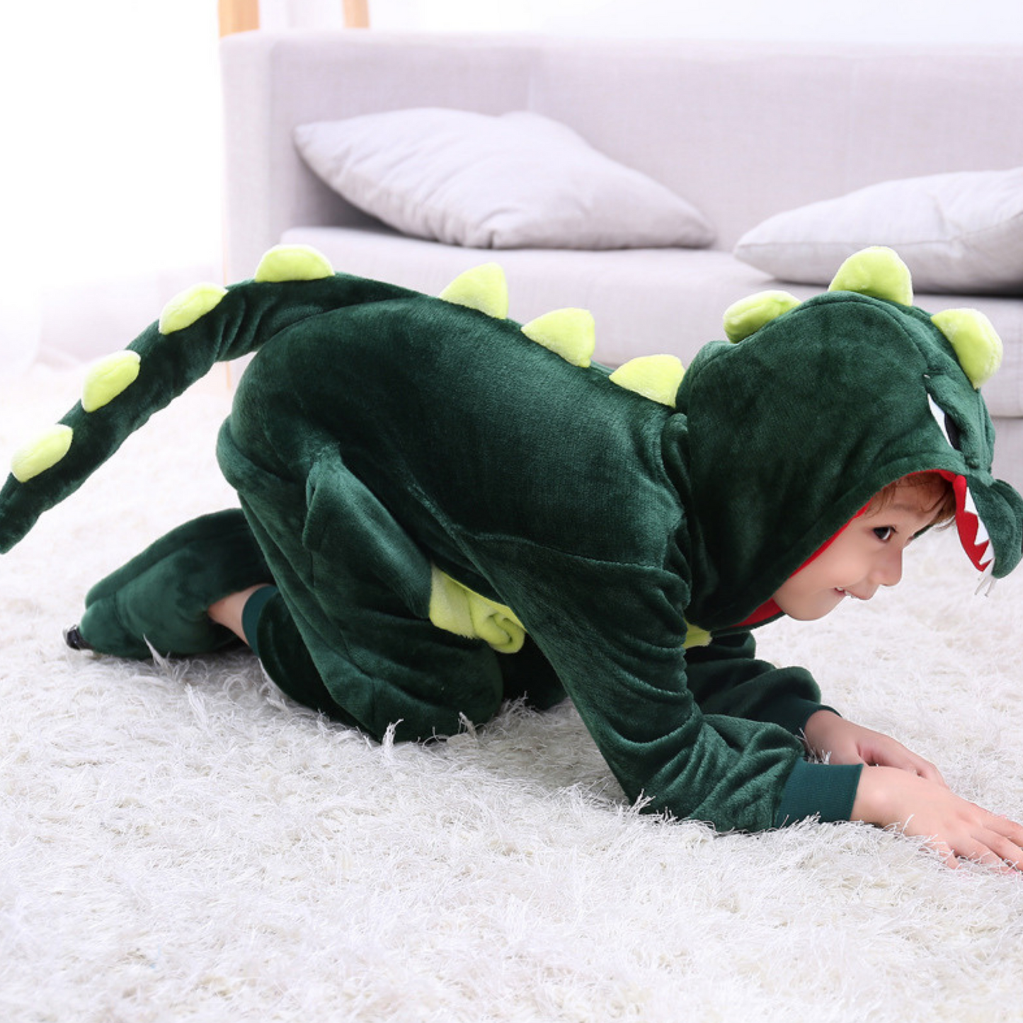 Pijama Infantil de Dinosaurio - Verde