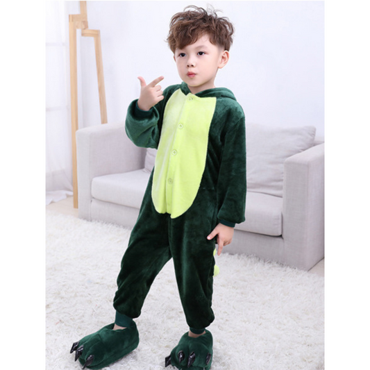 Pijama Infantil de Dinosaurio - Verde
