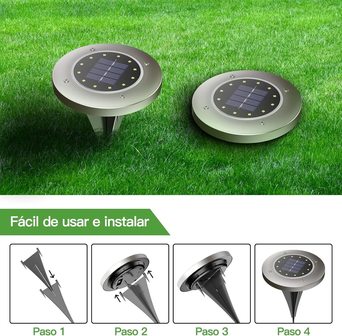 Set x4 Focos Solares - 12 LEDs