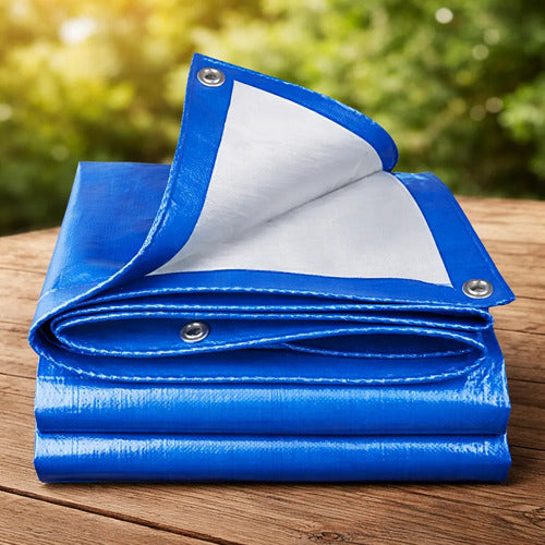 Lona reforzada 5x6 azul impermeable