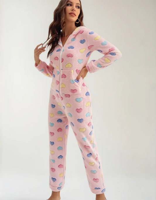 Pijama Infantil Rosa - Corazones colores