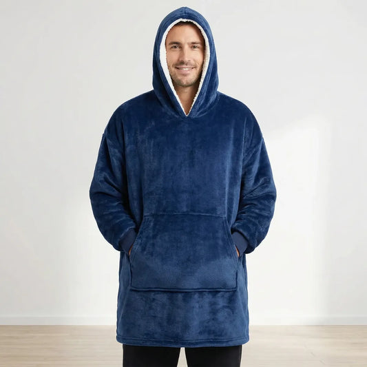 Buzo Manta Corderito - Liso Azul oscuro