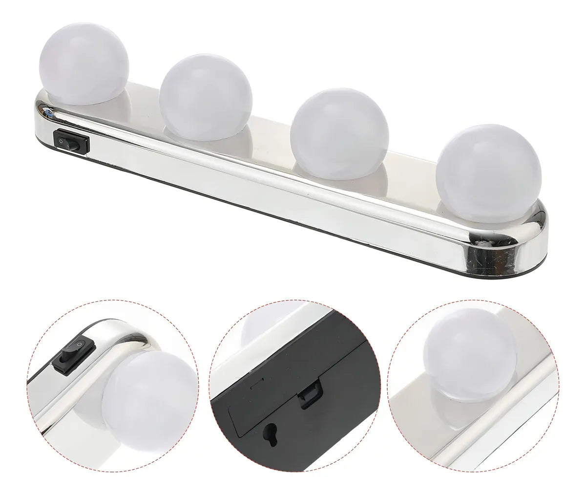 4 Luces con Ventosa