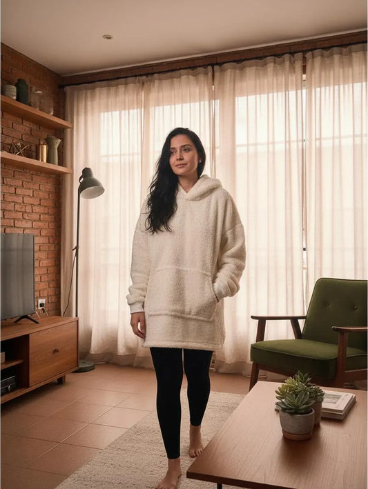Buzo Canguro Oversize - Blanco