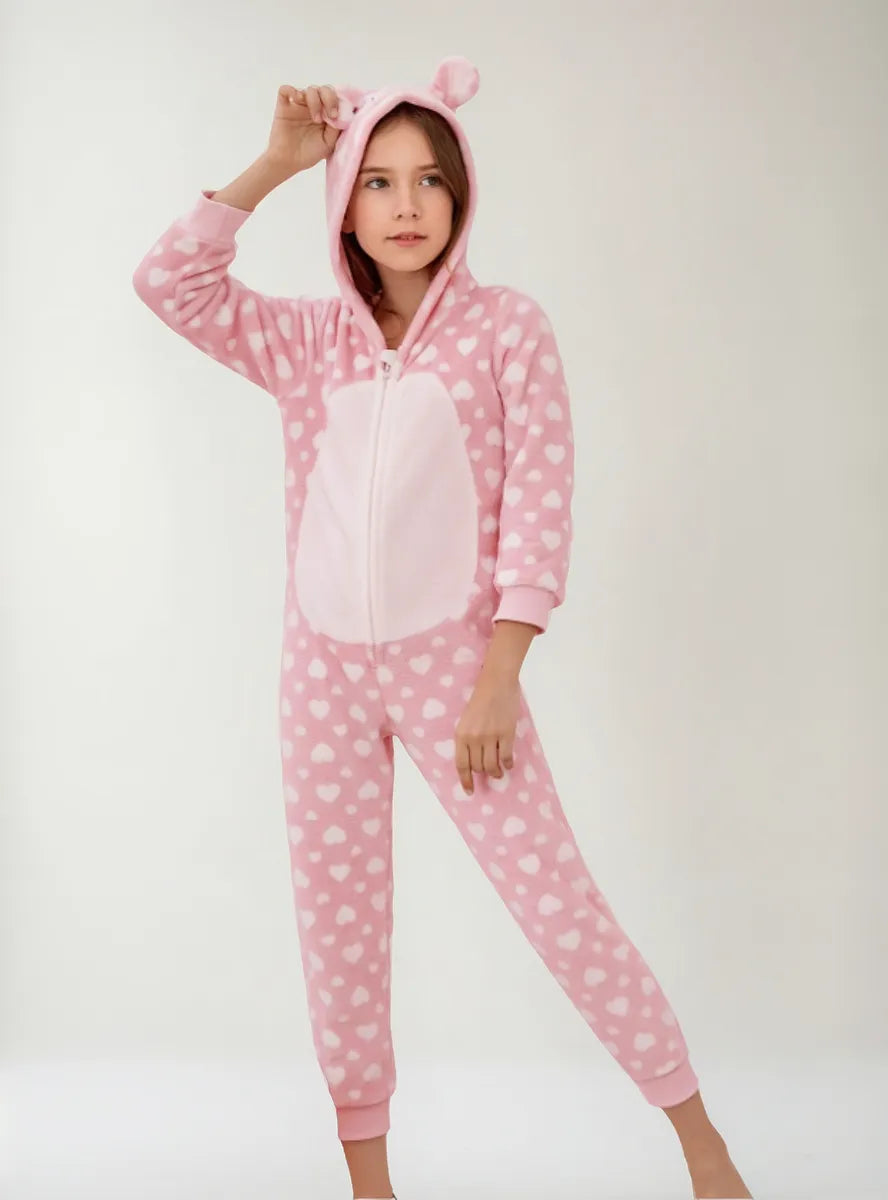Pijama Infantil Rosa - Corazones
