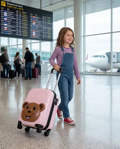 Valija Infantil 16" - Oso Rosa