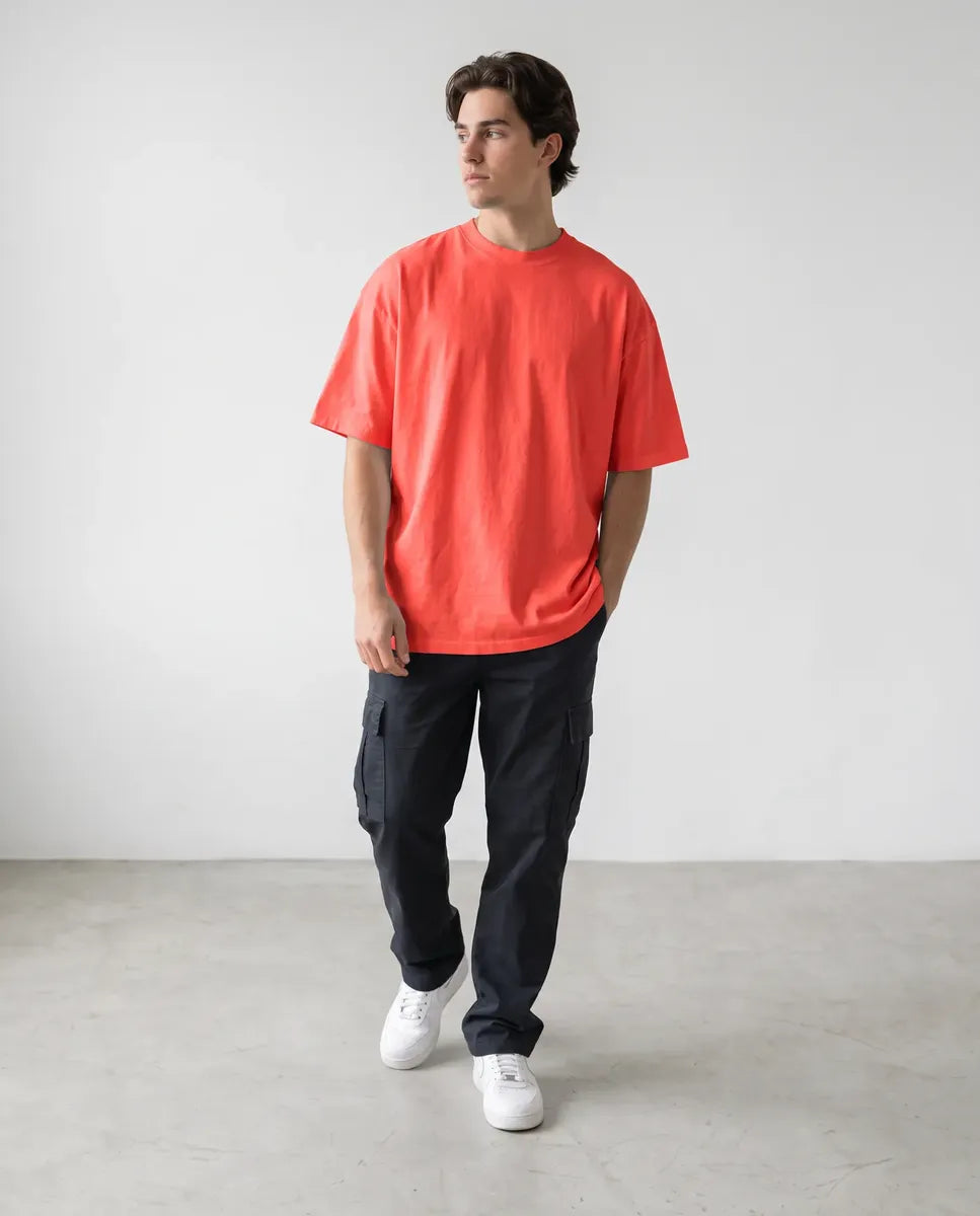 Remera Oversize Hombre 100% Algodón - Rojo