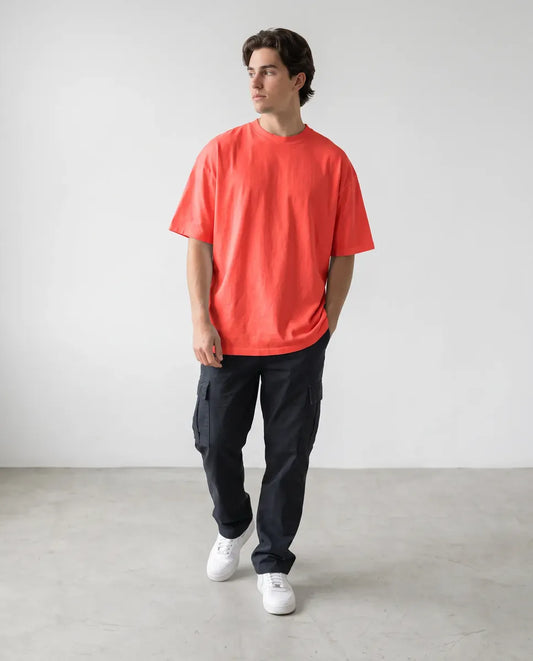 Remera Oversize Hombre 100% Algodón - Rojo