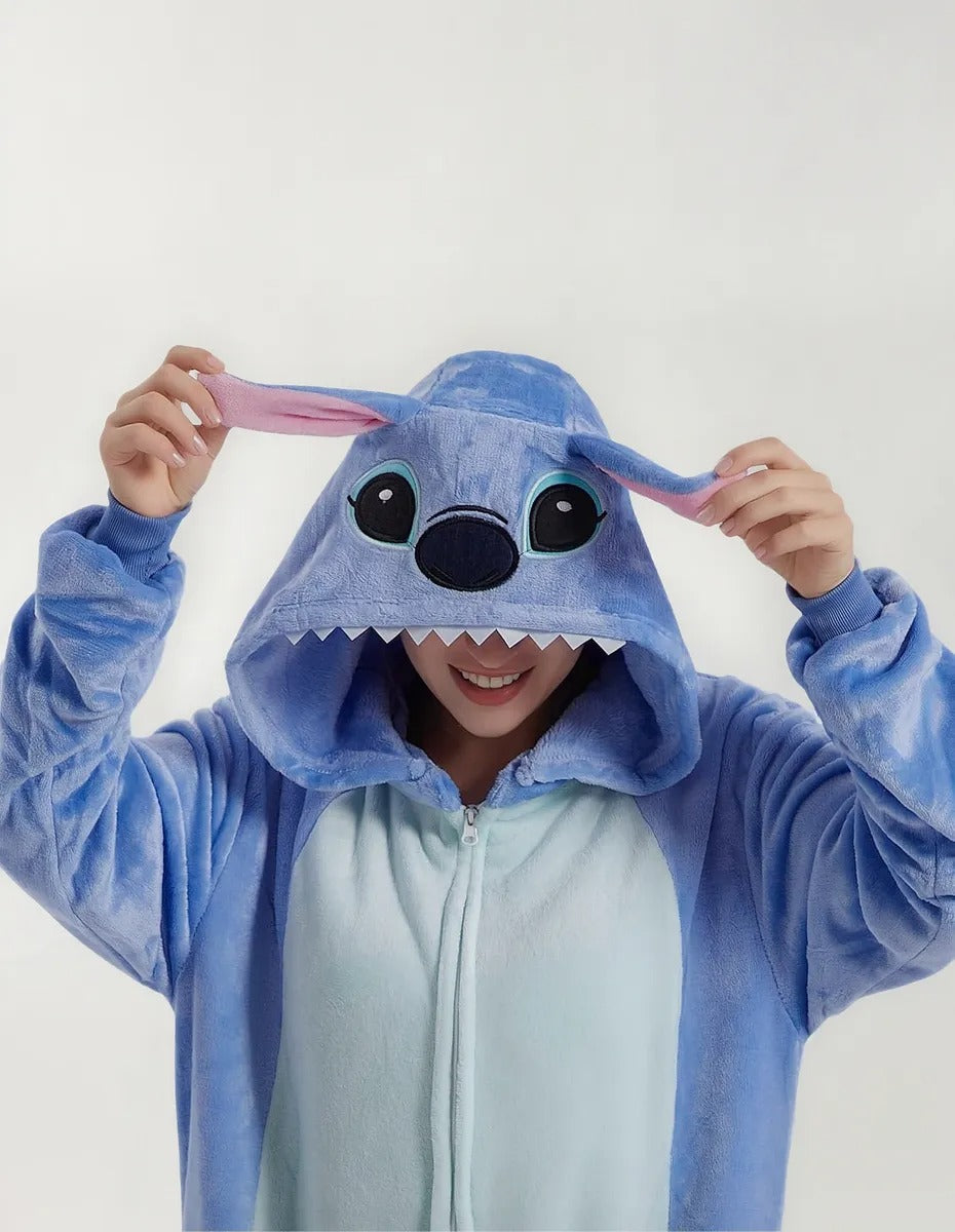 Pijama Polar Enterito Stitch - Adulto