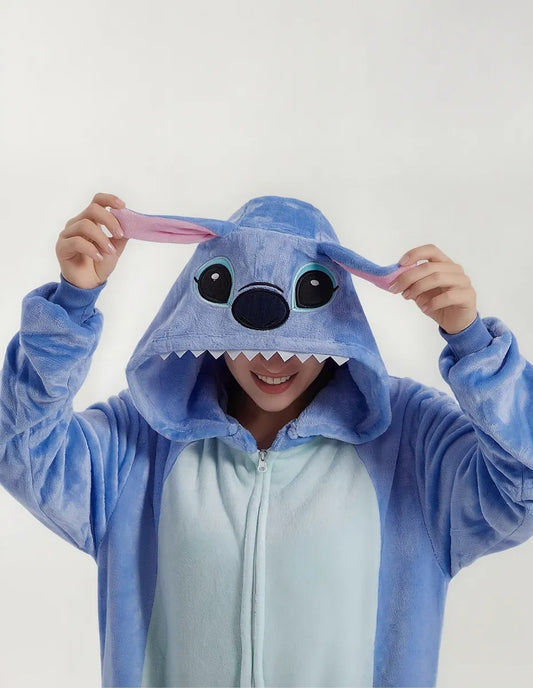 Pijama Polar Enterito Stitch - Adulto