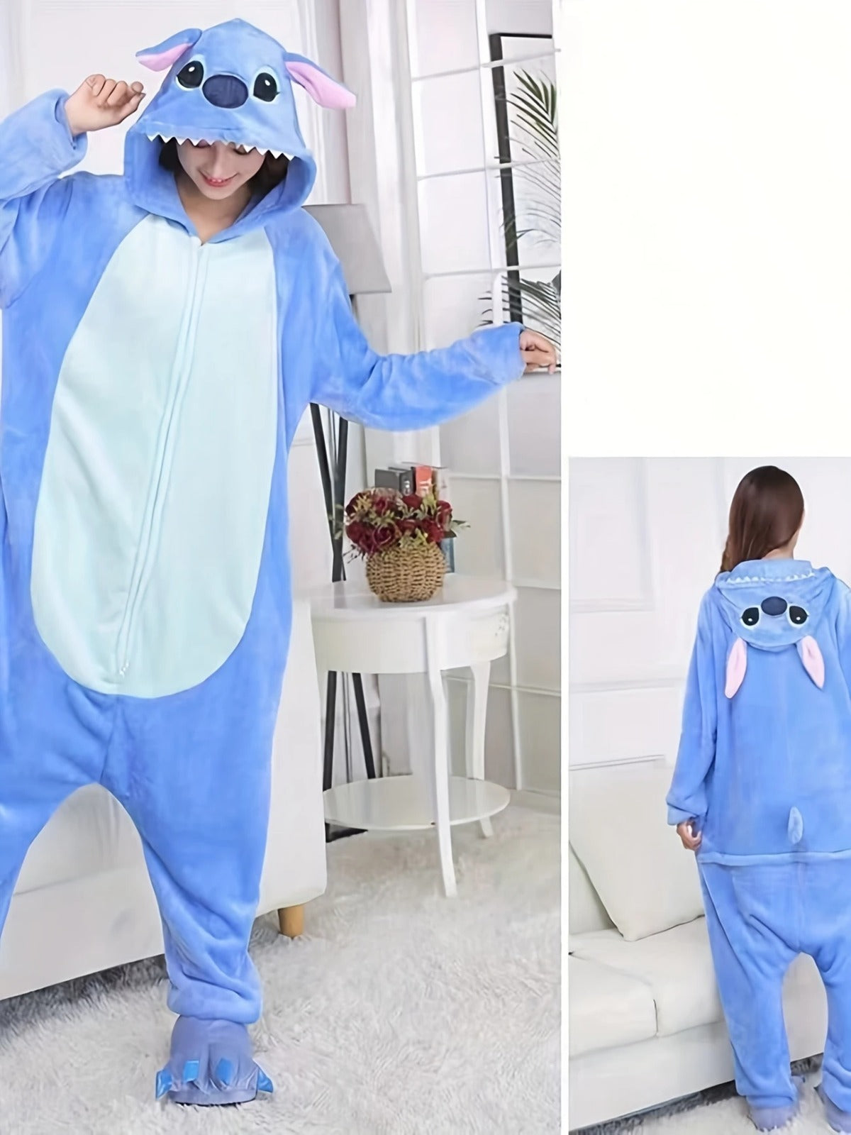 Pijama Polar Enterito Stitch - Adulto