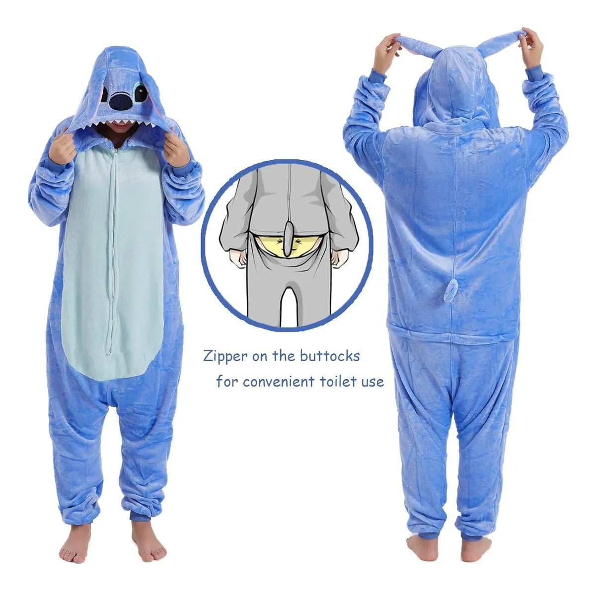 Pijama Polar Enterito Stitch - Adulto