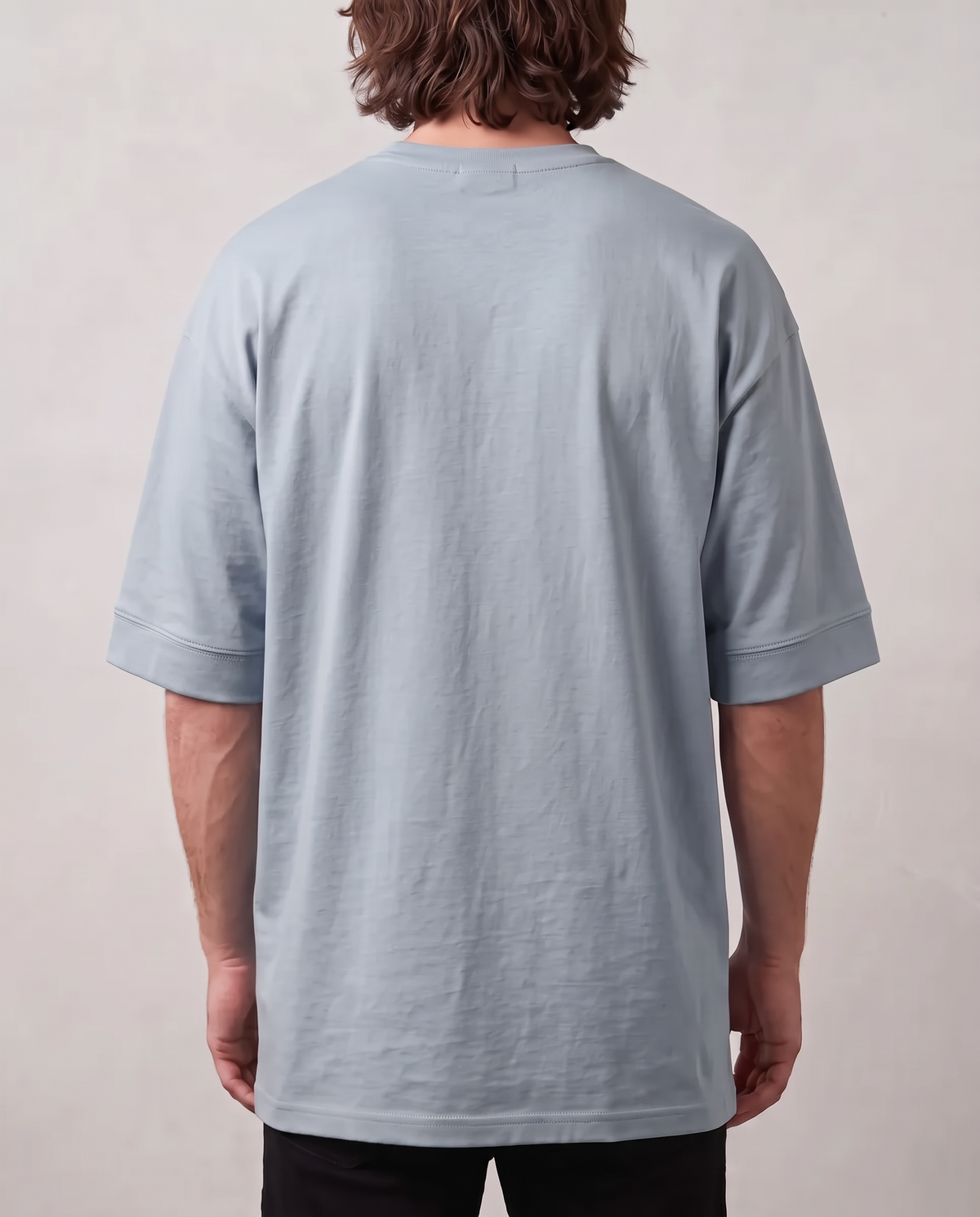 Remera oversize premium celeste - espalda