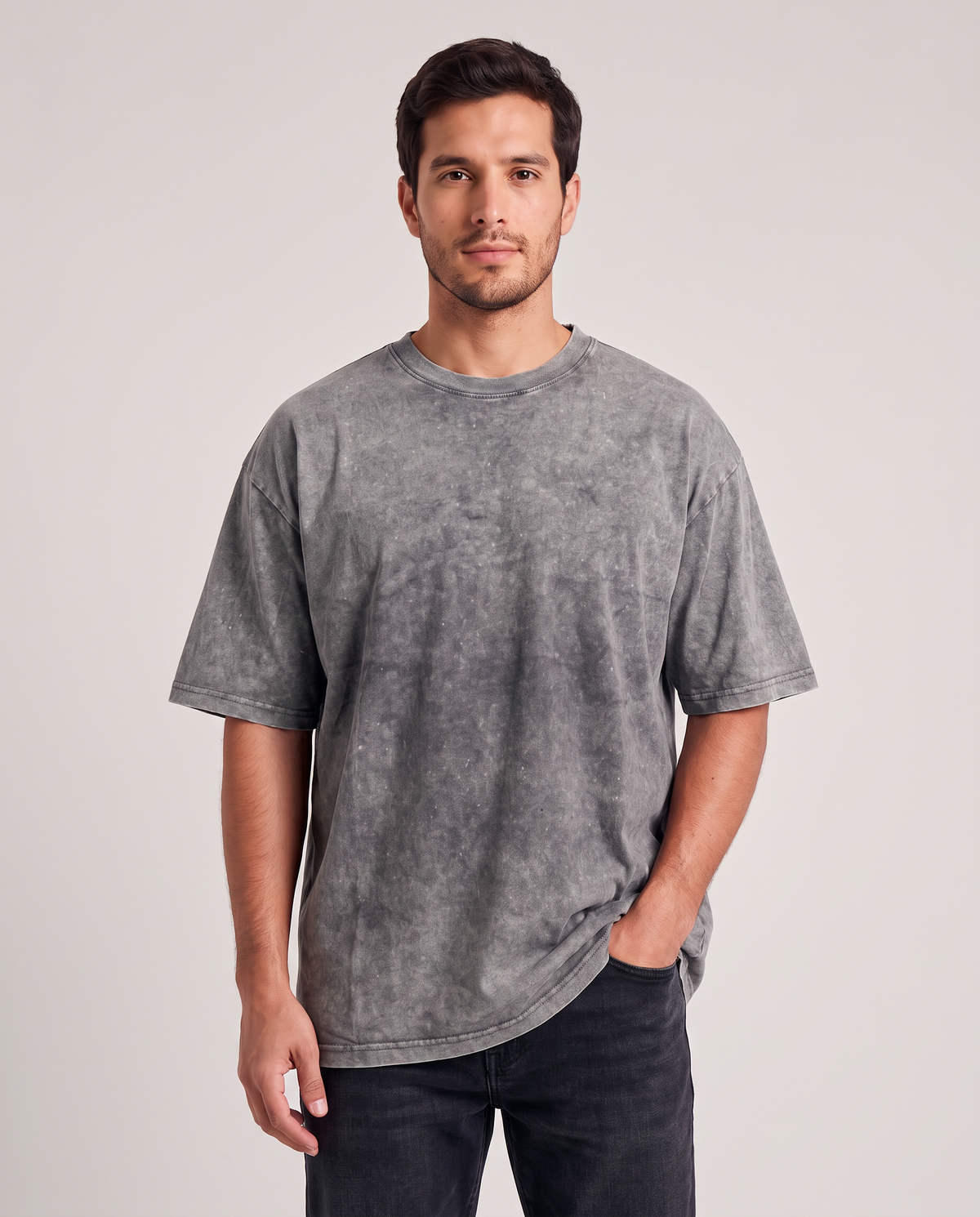 Remera oversize lavada gris - estudio