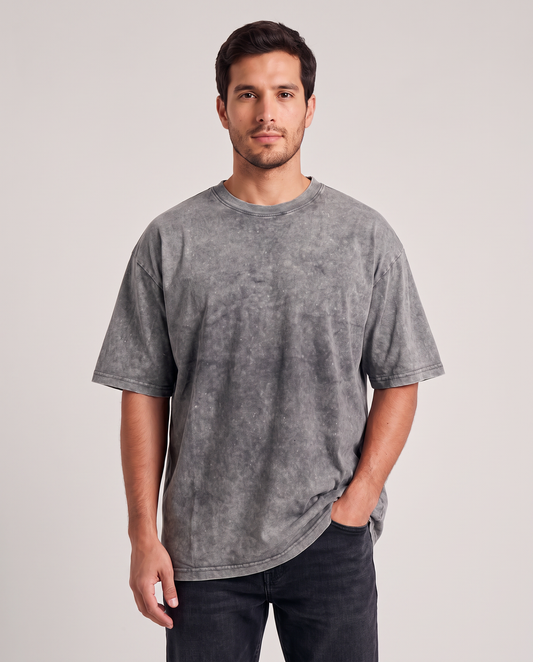 Remera oversize lavada gris - estudio