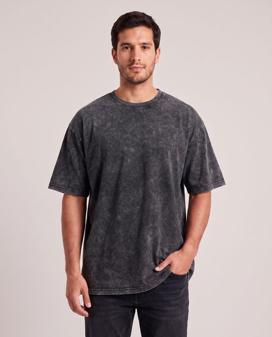 Remera oversize lavada negro - estudio