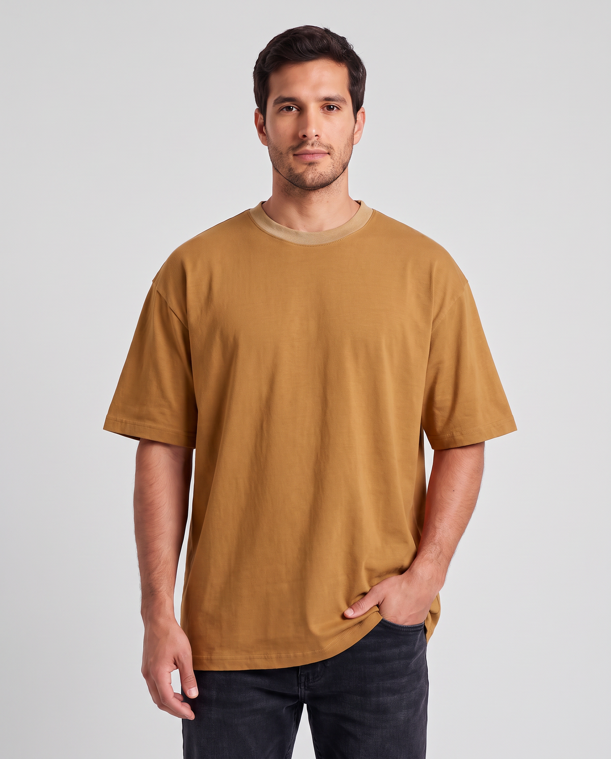 Remera oversize lavada mostaza - estudio