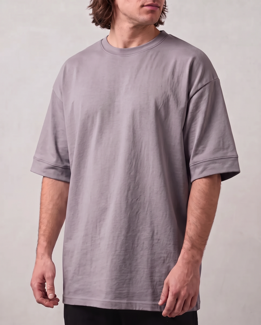Remera oversize premium lila - frente