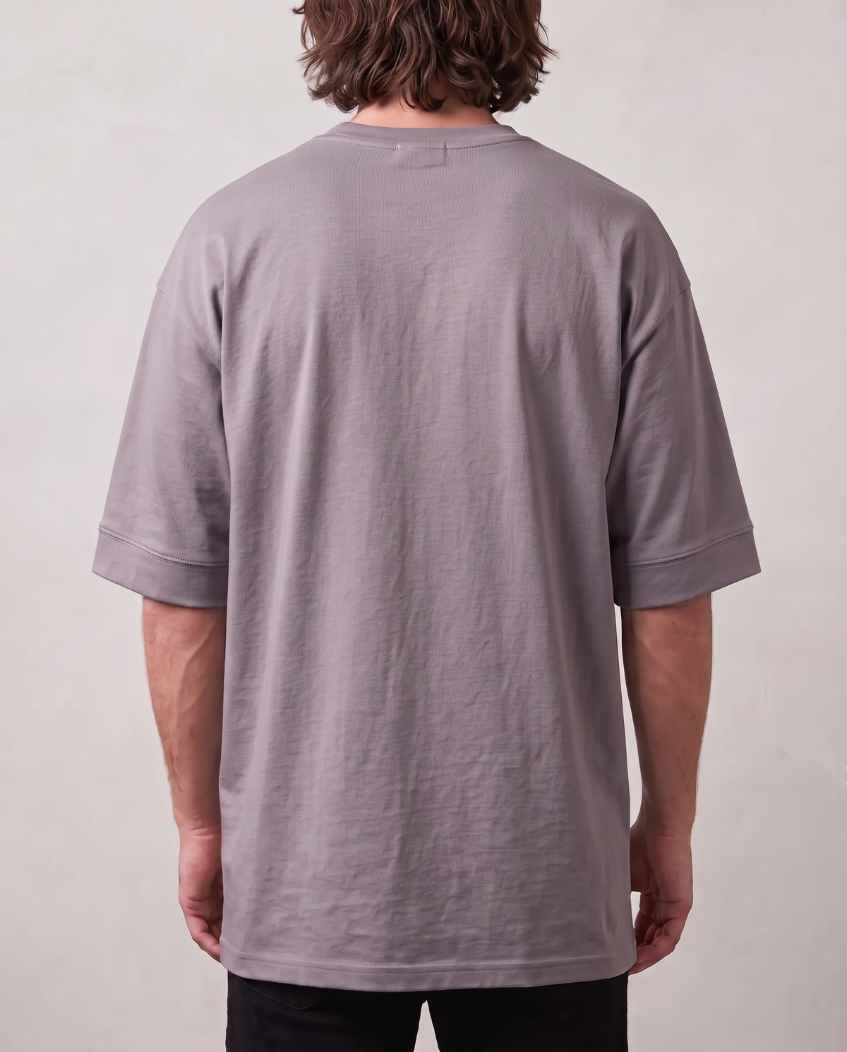 Remera oversize premium lila - espalda