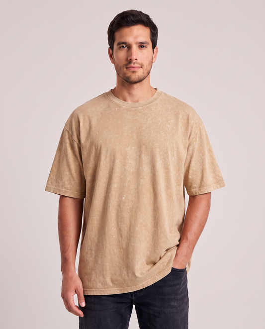 Remera oversize lavada marrón - estudio