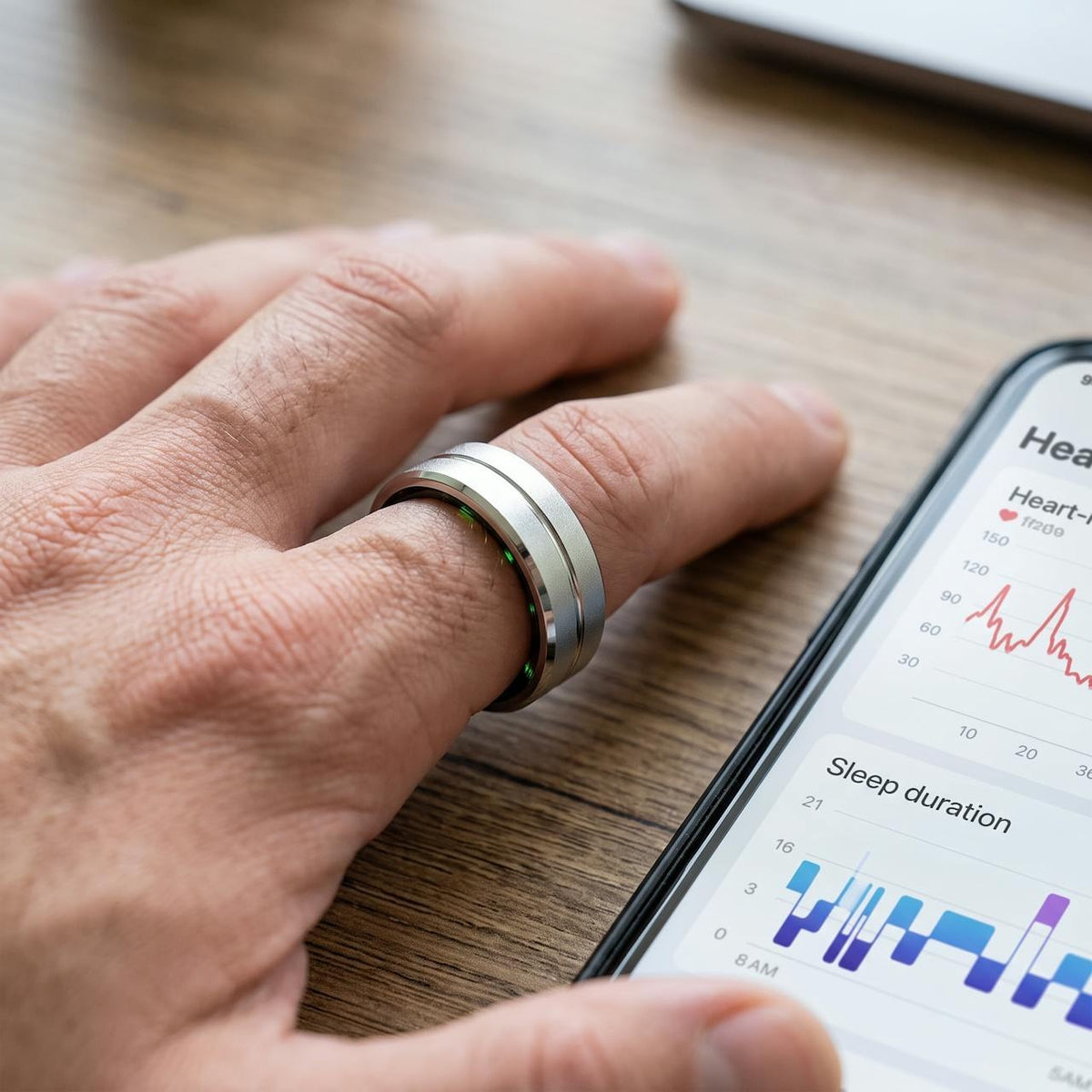 Anillo inteligente smart ring plateado