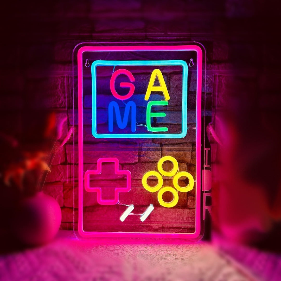 Letrero de neón gamer game