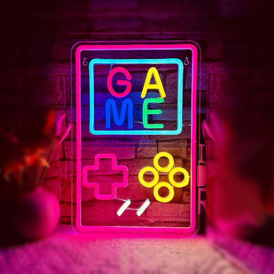 Letrero de neón gamer game