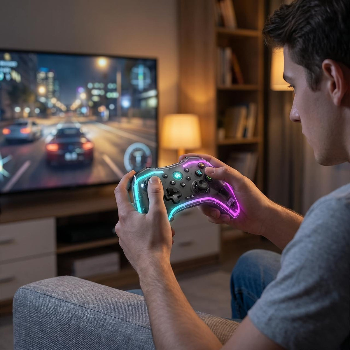 Joystick inalámbrico con luz LED