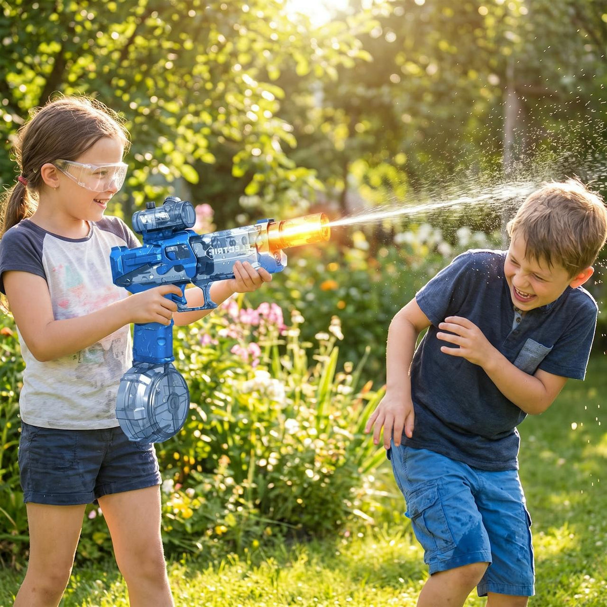 Pistola de agua eléctrica con tambor