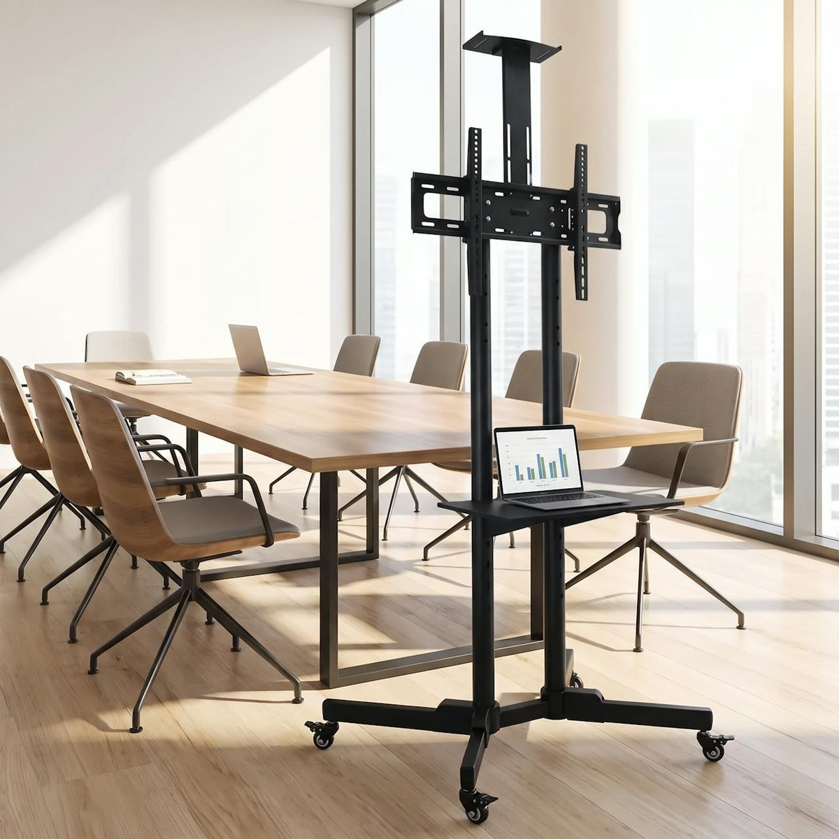 Soporte de pie para TV de 32 a 65 pulgadas con ruedas