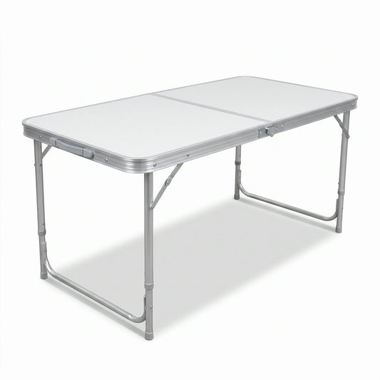 Mesa plegable de aluminio tipo valija 120 x 60 cm