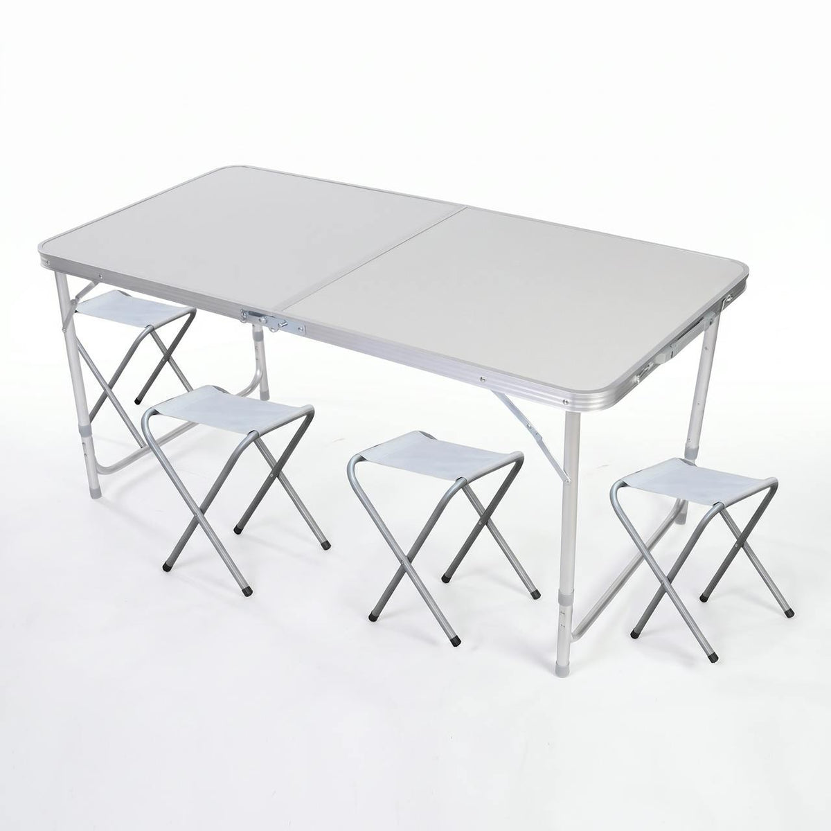 Mesa plegable para camping con 4 bancos