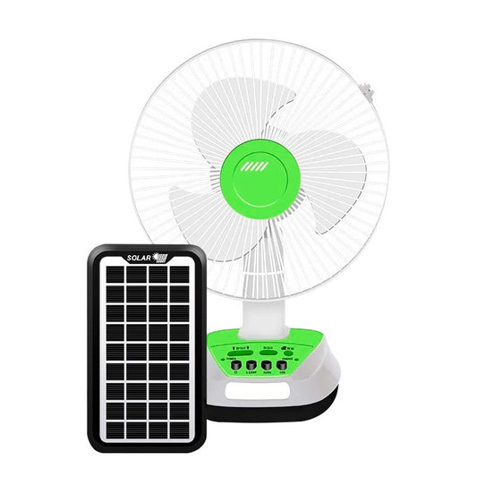 Ventilador recargable con panel solar 16 pulgadas