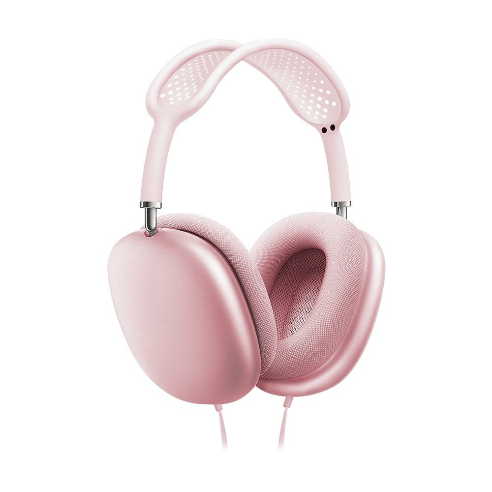 Auriculares de vincha con cable rosa