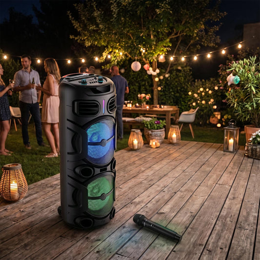 Parlante torre 2x12 LED RGB