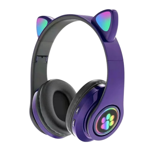 Auriculares Bluetooth Infantil - Gatos Violeta