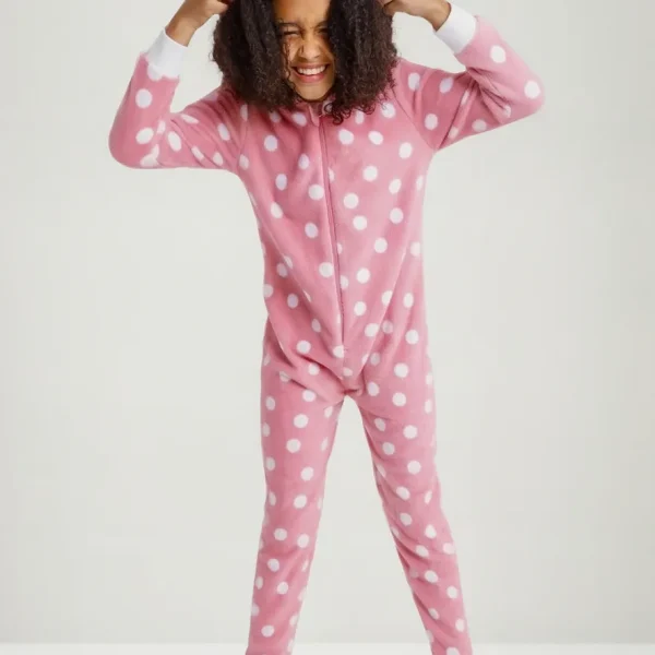 Pijama Infantil Rosa - Lunares Blancos
